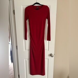 J. Crew Vibrant Red Long Sleeve Dress